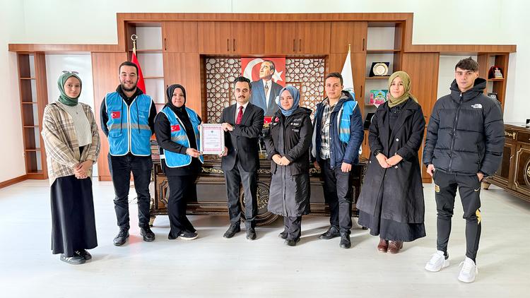 Certificate of Appreciation to our Foundation from Nurdağı District Governorate