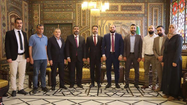 Visit to Damascus Governor Maher Mohammed Marwan and Syrian Deputy Foreign Minister Mohammed al-Jaffel